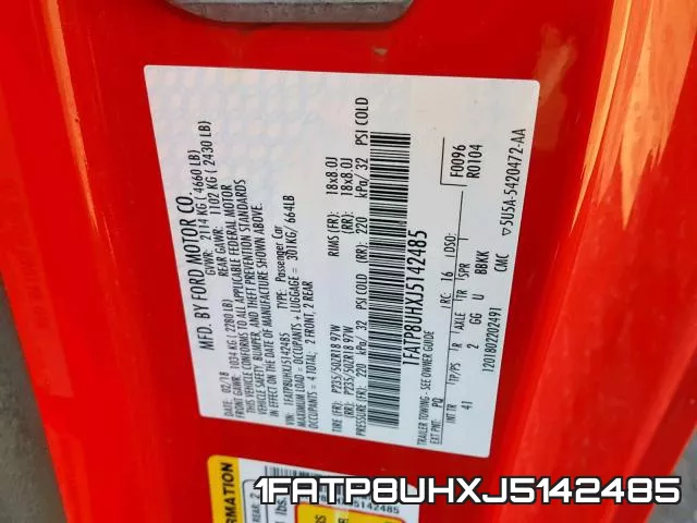 1FATP8UHXJ5142485 фото 2