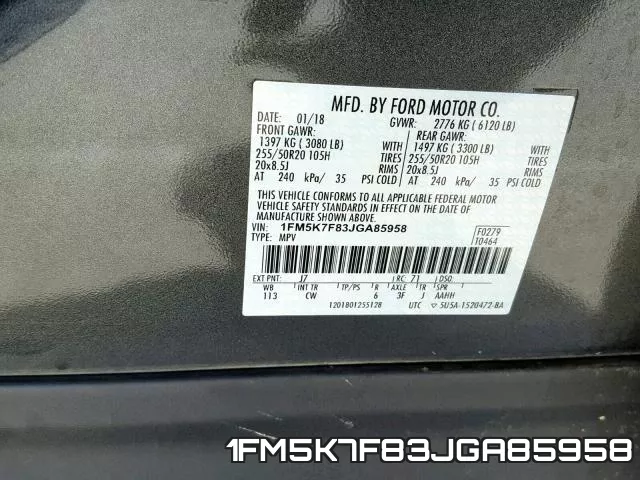 1FM5K7F83JGA85958 фото 2