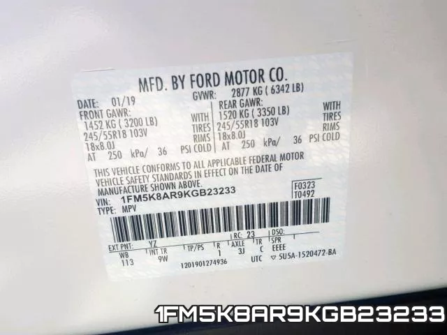 1FM5K8AR9KGB23233 фото 2