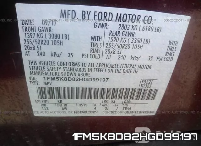 1FM5K8D82HGD99197 фото 10