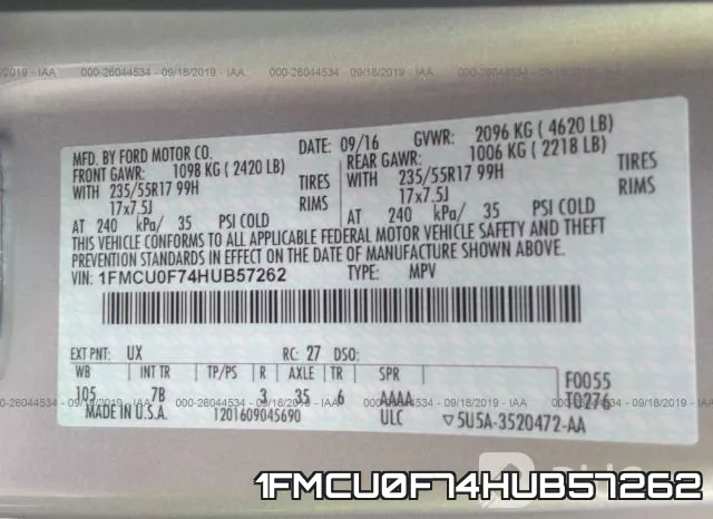 1FMCU0F74HUB57262 фото 10