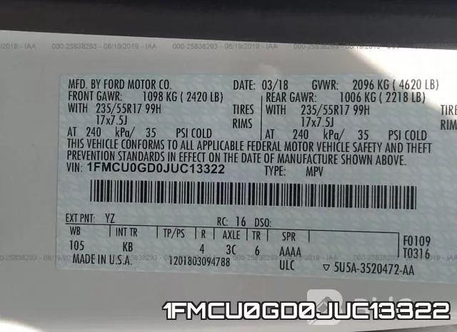 1FMCU0GD0JUC13322 фото 10