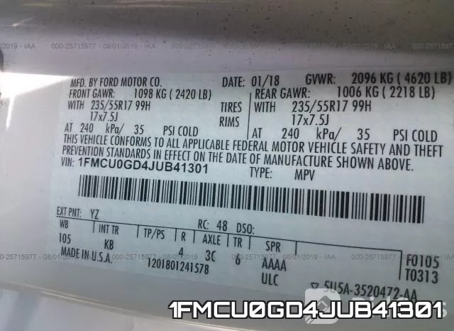 1FMCU0GD4JUB41301 фото 10