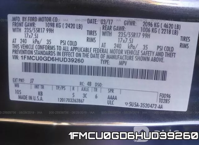 1FMCU0GD6HUD39260 фото 10