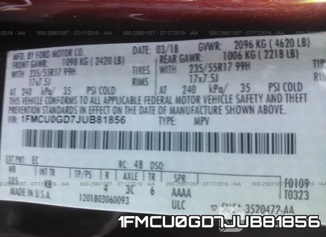 1FMCU0GD7JUB81856 фото 10