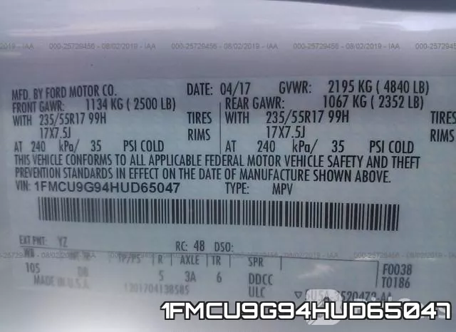 1FMCU9G94HUD65047 фото 10
