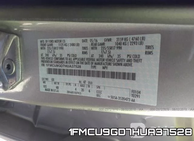 1FMCU9GD7HUA37528 фото 10