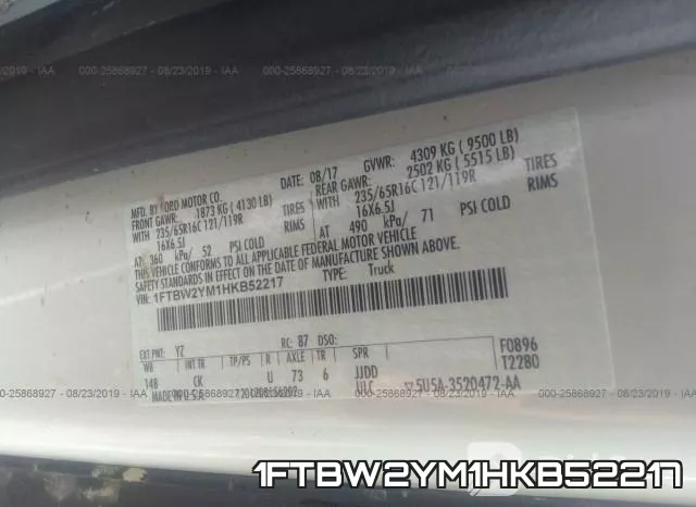 1FTBW2YM1HKB52217 фото 10