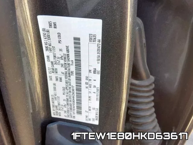 1FTEW1E80HKD63617 фото 2