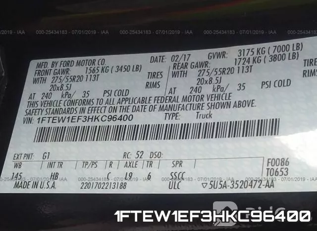 1FTEW1EF3HKC96400 фото 10