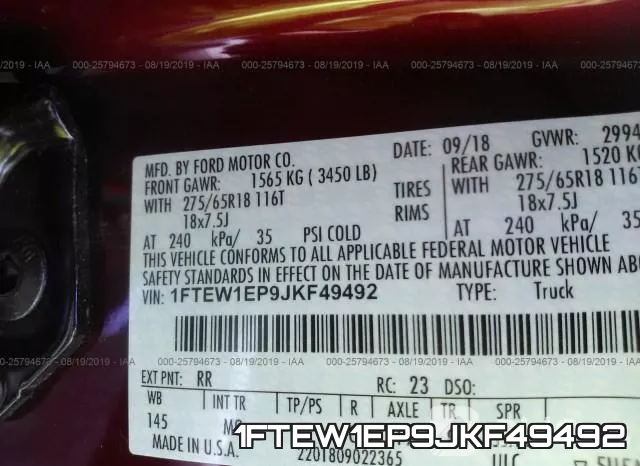 1FTEW1EP9JKF49492 фото 10