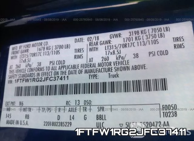 1FTFW1RG2JFC37411 фото 10