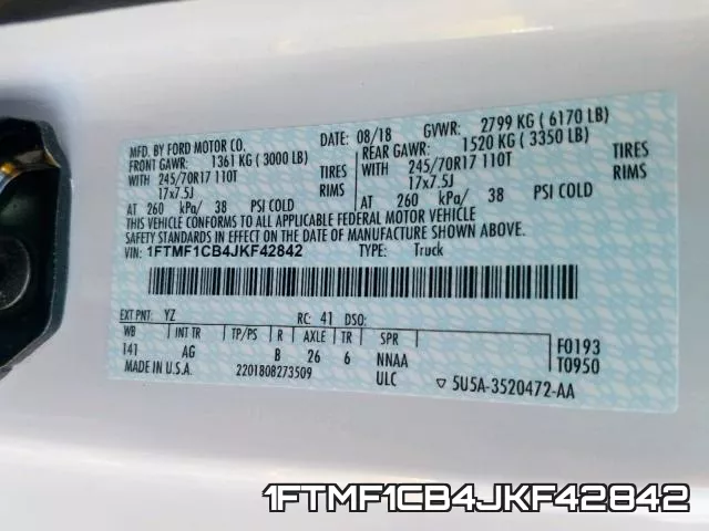 1FTMF1CB4JKF42842 фото 2