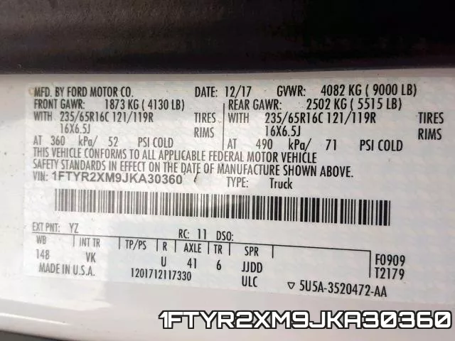 1FTYR2XM9JKA30360 фото 2