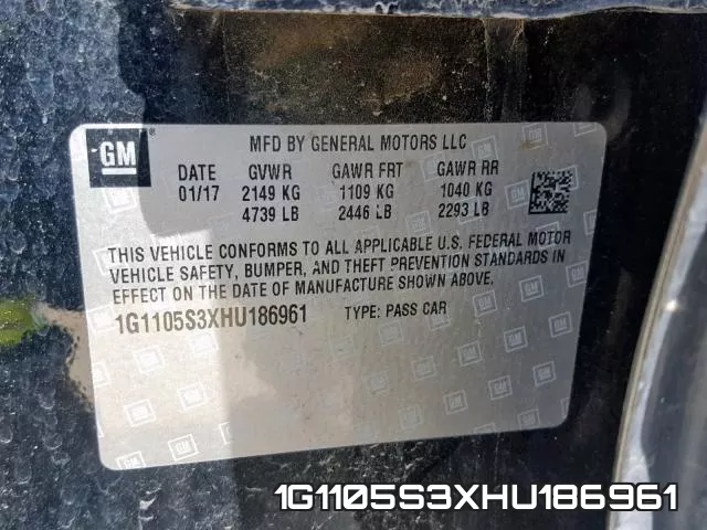 1G1105S3XHU186961 фото 2