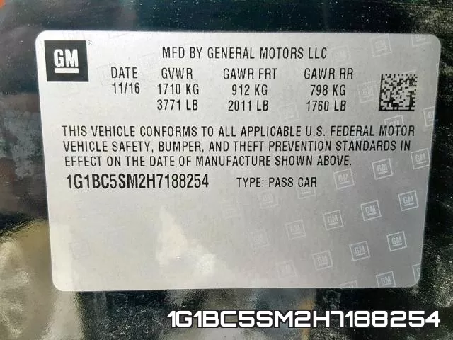 1G1BC5SM2H7188254 фото 2