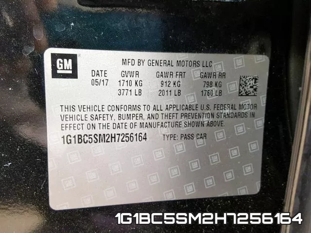 1G1BC5SM2H7256164 фото 2