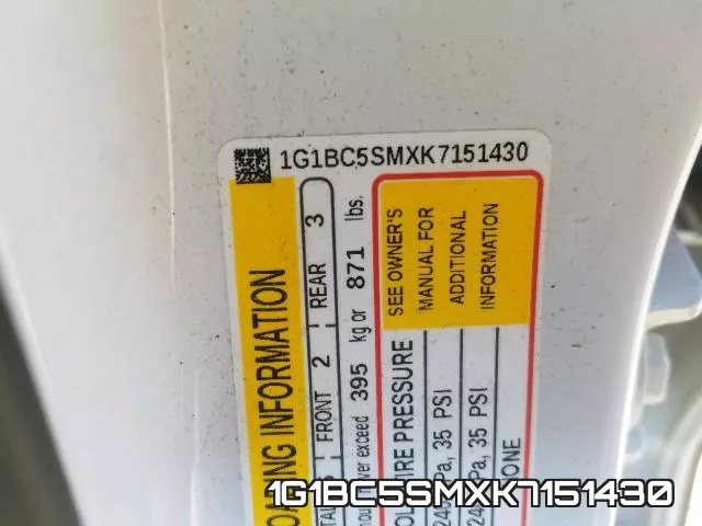 1G1BC5SMXK7151430 фото 2