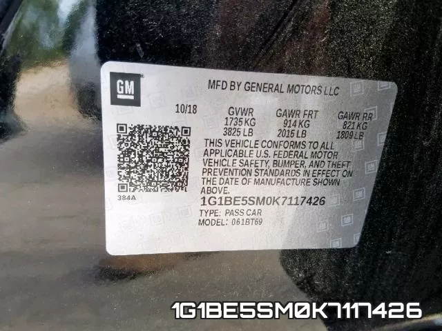 1G1BE5SM0K7117426 фото 2