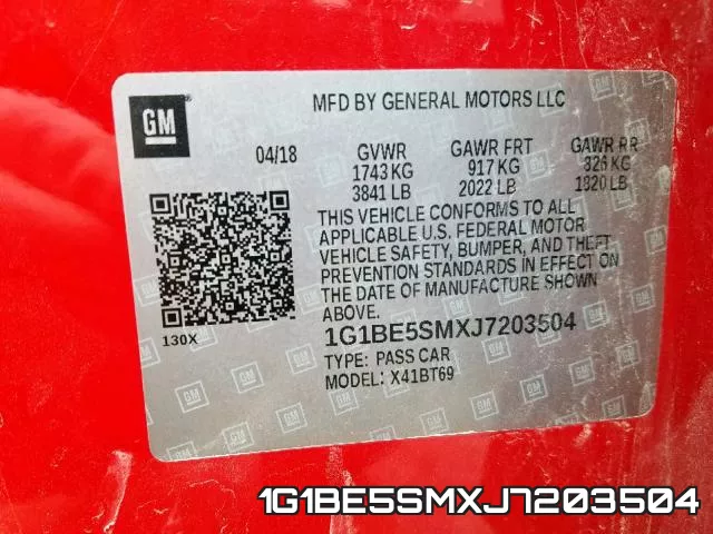 1G1BE5SMXJ7203504 фото 2