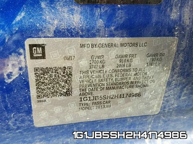 1G1JB5SH2H4174986 фото 2