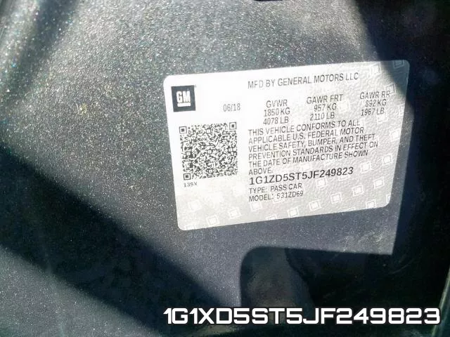 1G1XD5ST5JF249823 фото 2