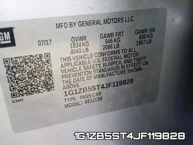 1G1ZB5ST4JF119828 фото 2