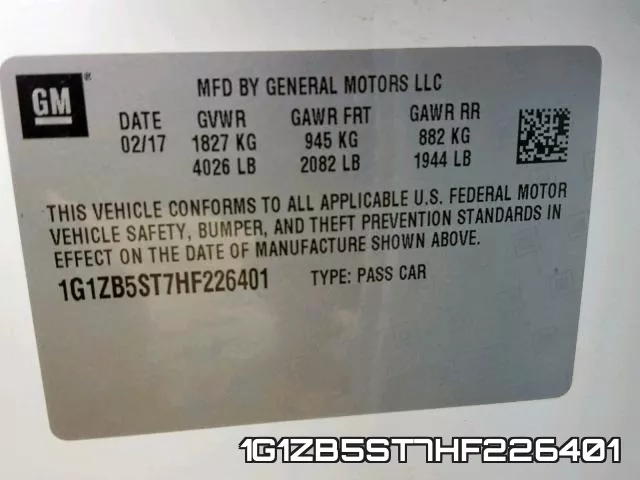 1G1ZB5ST7HF226401 фото 2