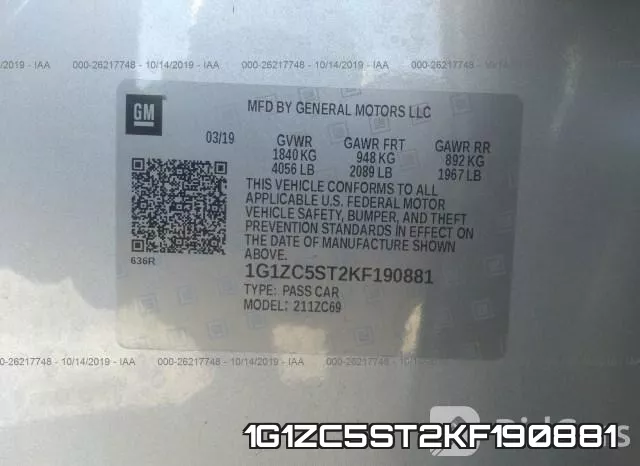 1G1ZC5ST2KF190881 фото 10