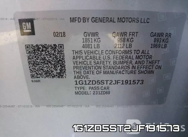 1G1ZD5ST2JF191573 фото 10