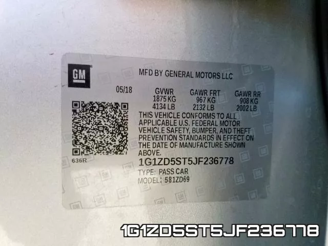 1G1ZD5ST5JF236778 фото 2
