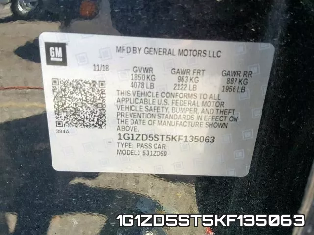 1G1ZD5ST5KF135063 фото 2