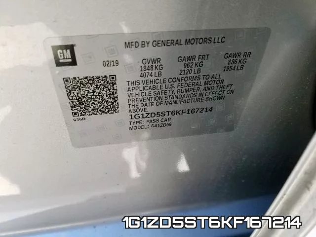 1G1ZD5ST6KF167214 фото 2
