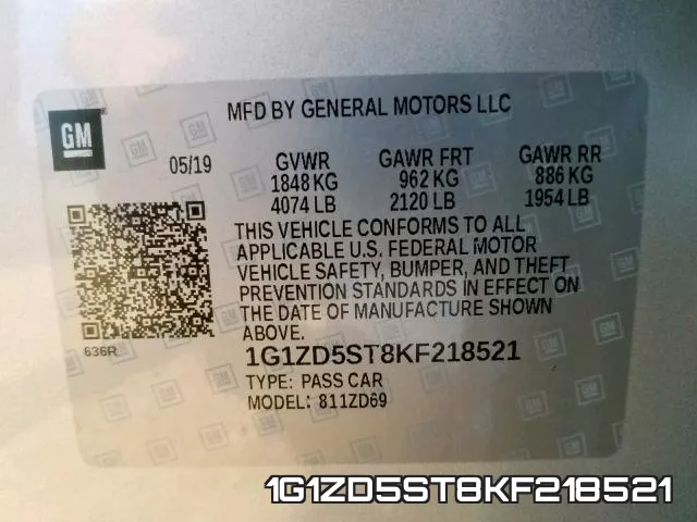 1G1ZD5ST8KF218521 фото 2
