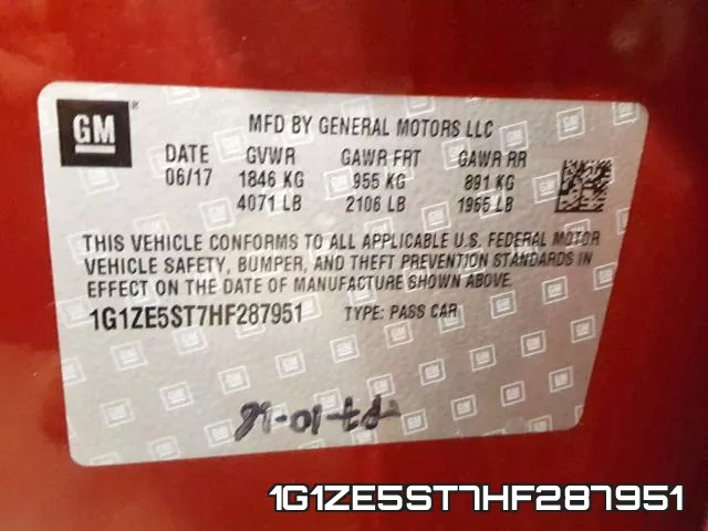 1G1ZE5ST7HF287951 фото 2