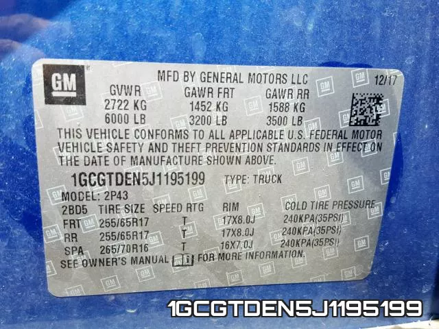 1GCGTDEN5J1195199 фото 2