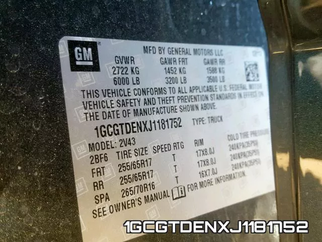 1GCGTDENXJ1181752 фото 2
