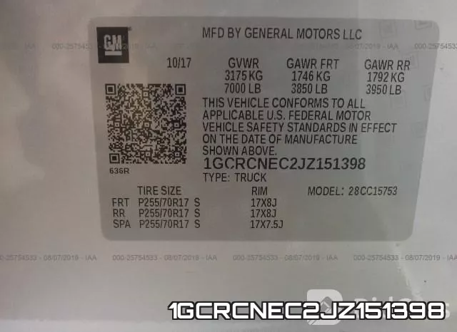 1GCRCNEC2JZ151398 фото 10