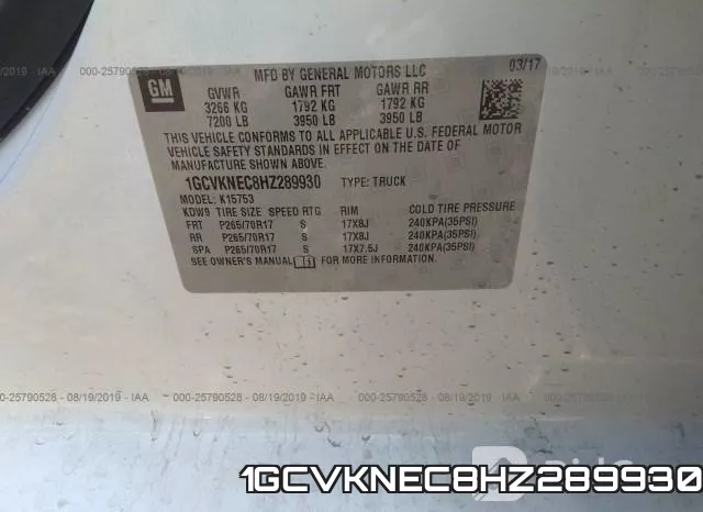 1GCVKNEC8HZ289930 фото 10