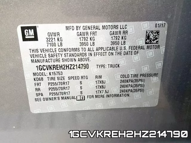 1GCVKREH2HZ214790 фото 2
