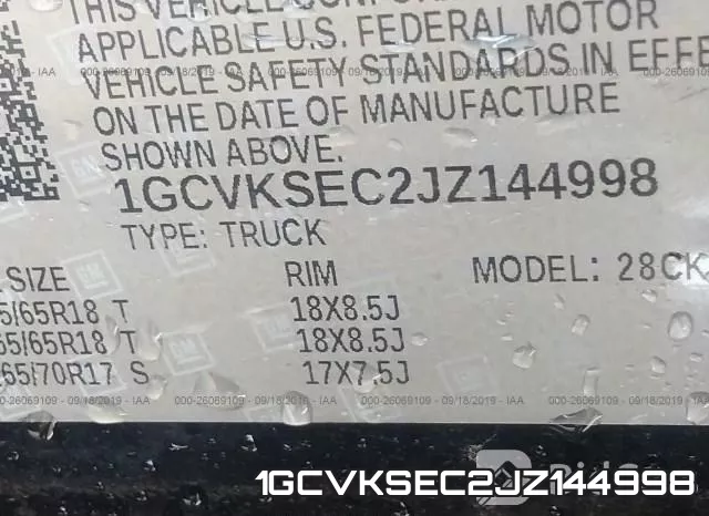 1GCVKSEC2JZ144998 фото 10