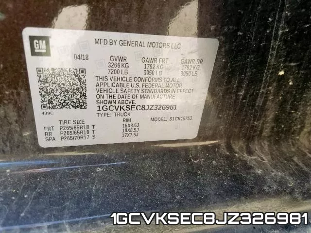 1GCVKSEC8JZ326981 фото 2