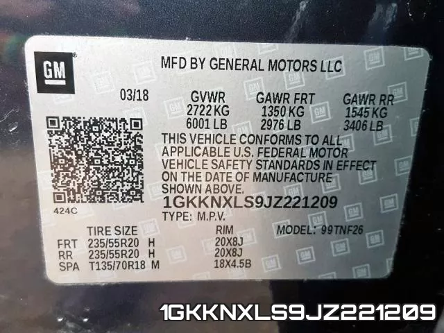 1GKKNXLS9JZ221209 фото 2