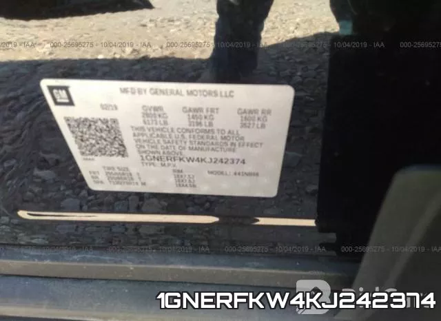 1GNERFKW4KJ242374 фото 10