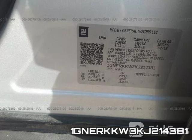 1GNERKKW3KJ214381 фото 10