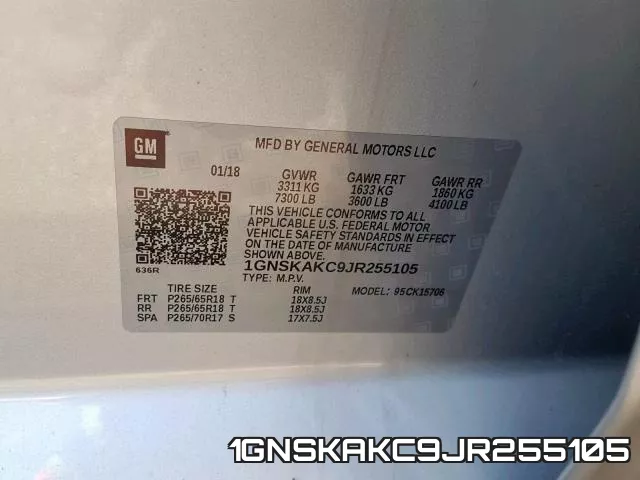 1GNSKAKC9JR255105 фото 2