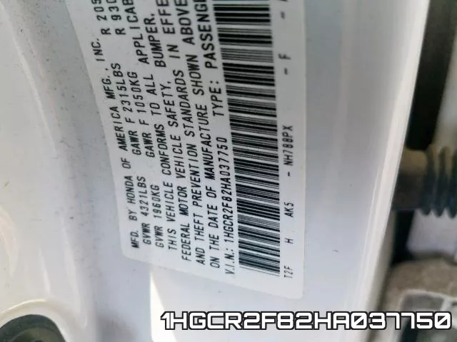 1HGCR2F82HA037750 фото 2