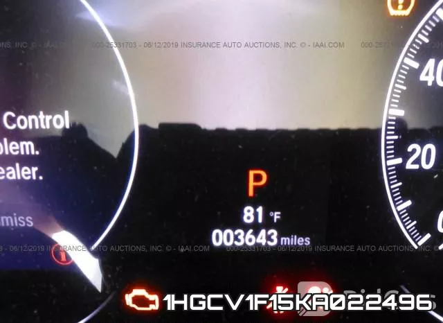 1HGCV1F15KA022496 фото 8