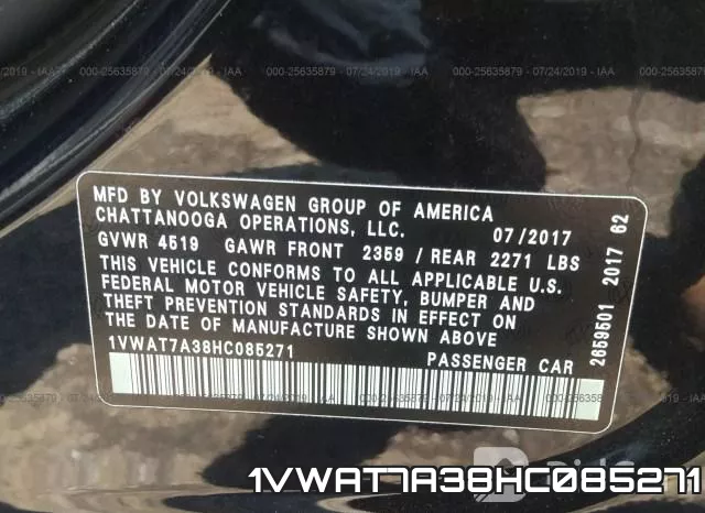 1VWAT7A38HC085271 фото 10