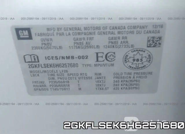 2GKFLSEK6H6257680 фото 10